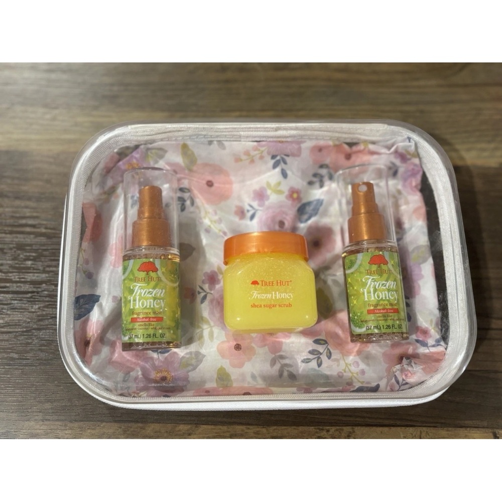 Gift Set-Tree Hut Frozen Honey- 2 (1.26oz) Fragrance Mist & 1 (3.4oz) Body Scrub